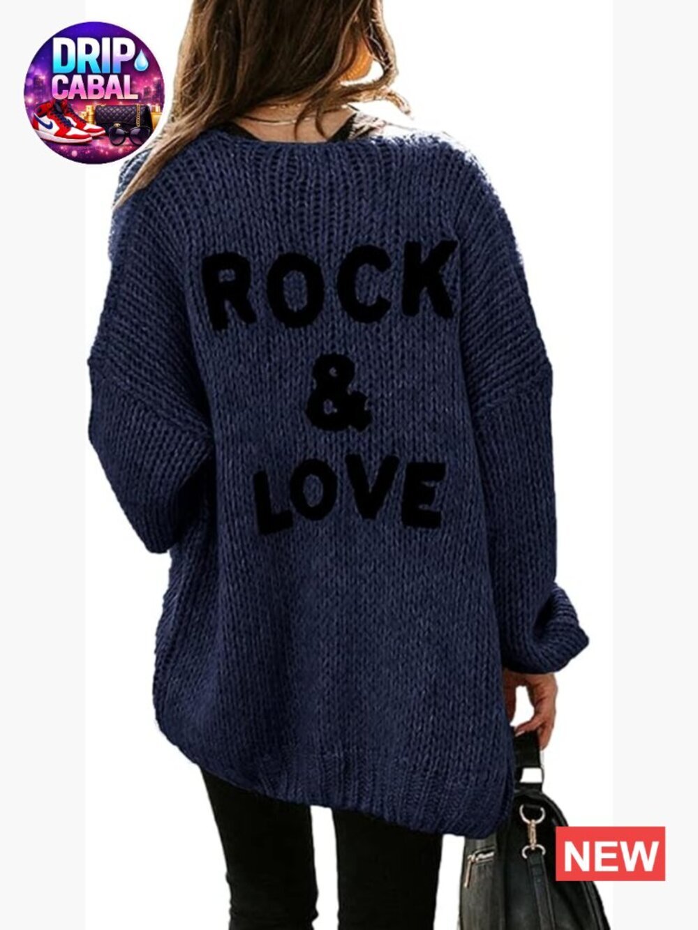 Open Front Long Sleeve Knit Cardigan Rock & Love Oversized Soft Sweater